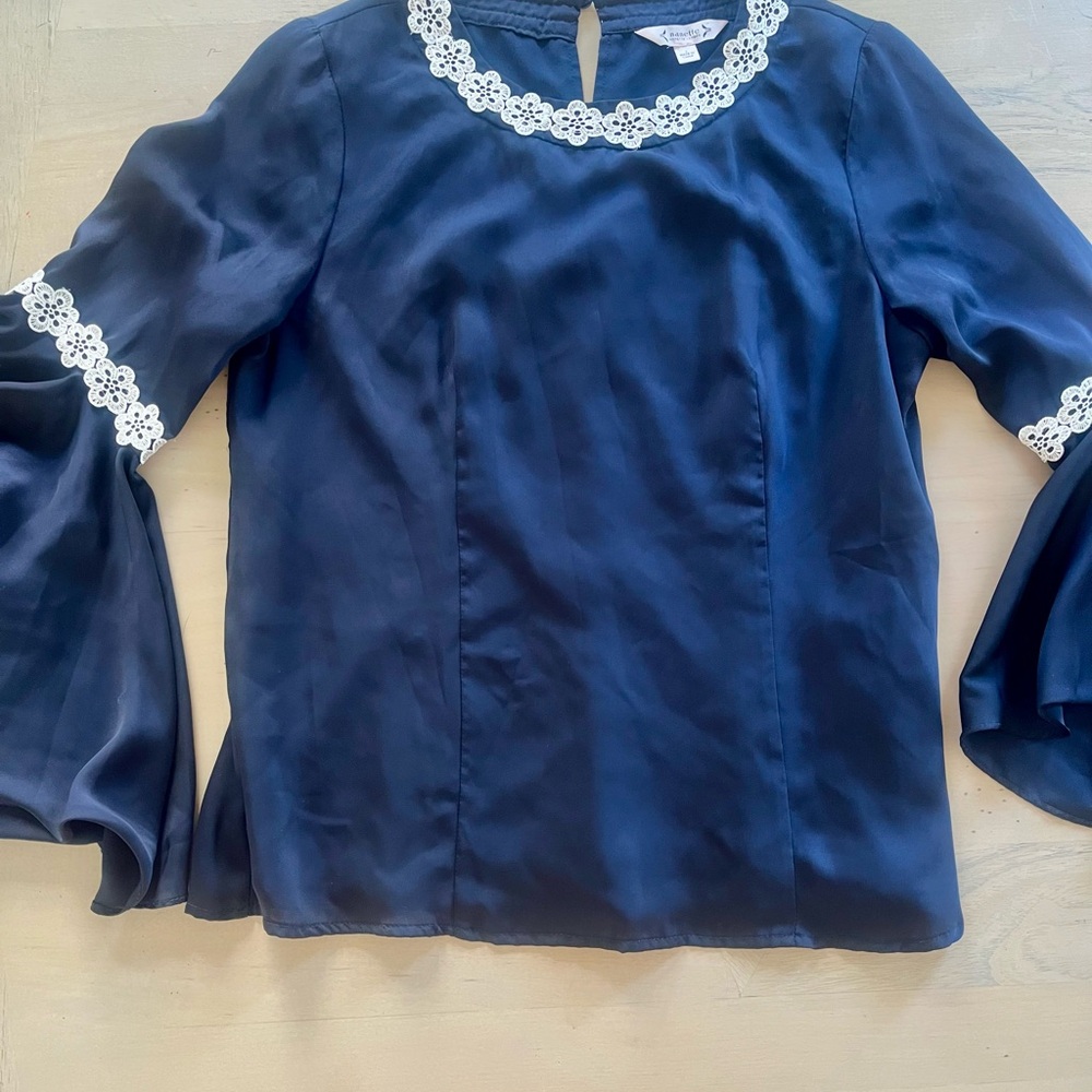 Nanette Lepore Blue Long Sleeve Blouse